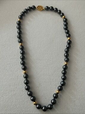 Black pearl necklace 90s vintage